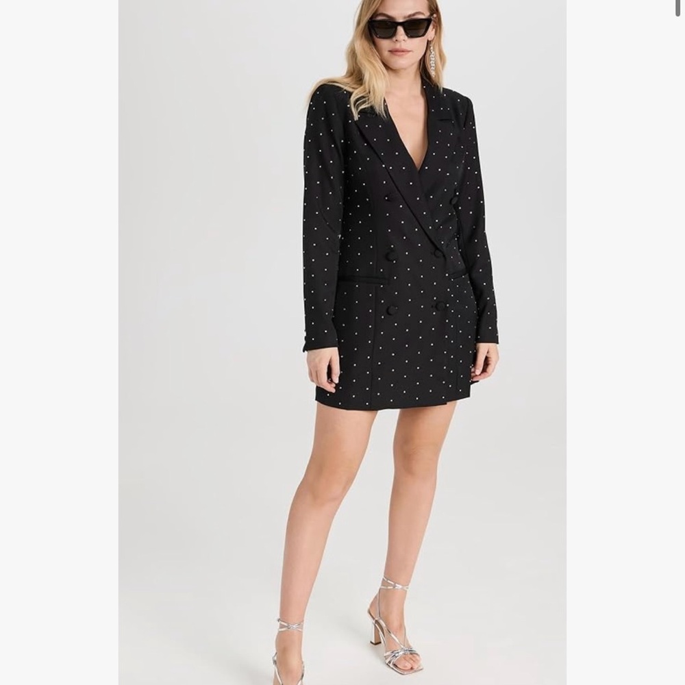 Good American Black Blazer Dress with White Crystals - Picture 3 of 4